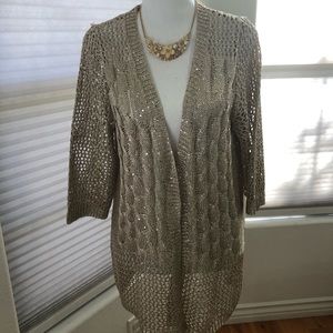 Lauren Michelle Champagne knitted sweater.